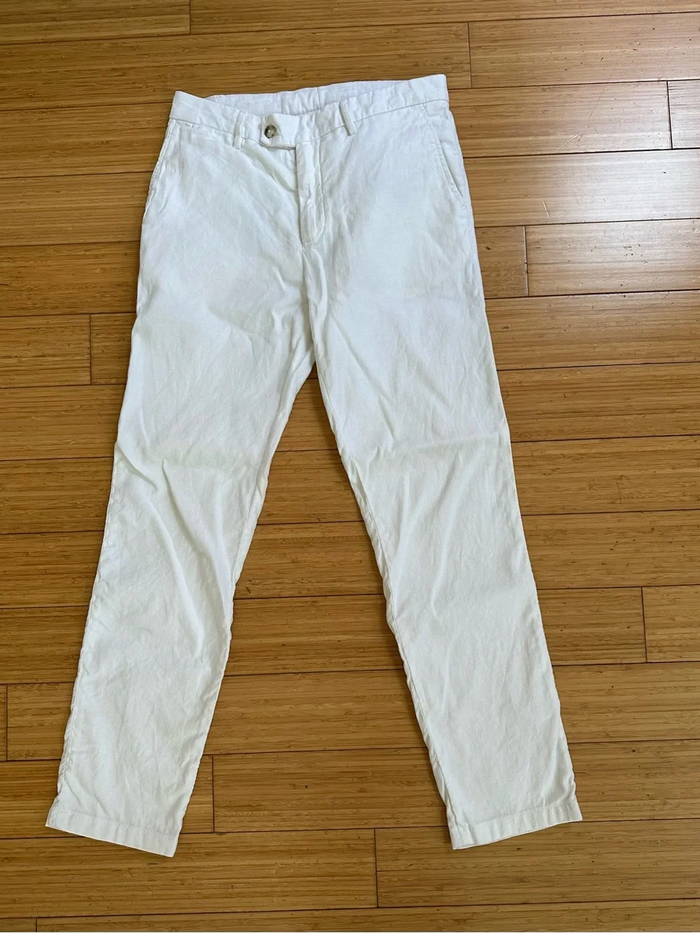 Desire 1995 White Linen Pants Made in Italy Men’s IT 48 US 32 Casual Summer